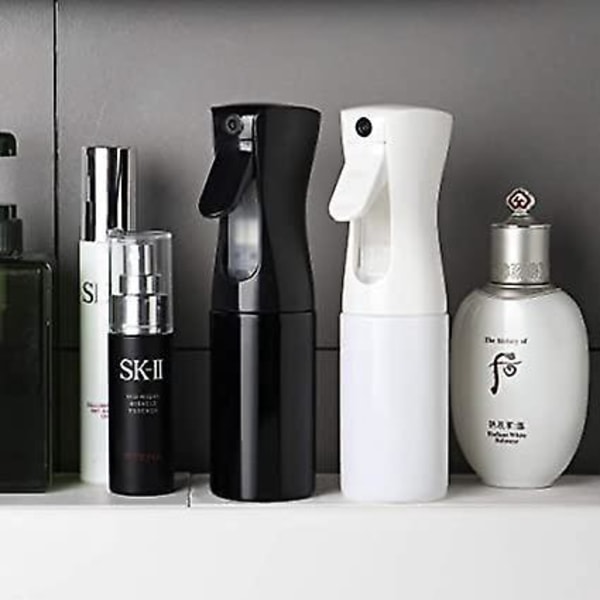 Hårsprayflaska, Kontinuerlig Vatten Tom Mister Sprayflaska, Tämj Hår på Morgonen, Frisering, Växter - 200ml Tomma Sprayflaskor (Svart)