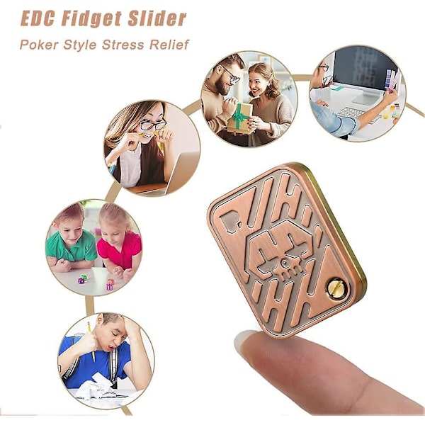 Magnetisk Metall Fidget Leksak - Poker Push Card Slider, Stressavlastande Leksak, Mäns EDC Haptic Mynt, Kontorsgåva