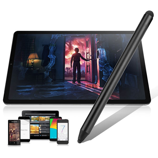 Dobbel bruk Kapasitiv Universal Touch Screen Pen Stylus for alle mobiltelefoner Nettbrett (svart)