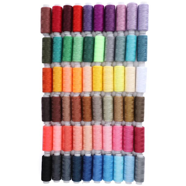 60 st DIY sytråd set liten rulle kläder sömnad färgade trådar 250 yards