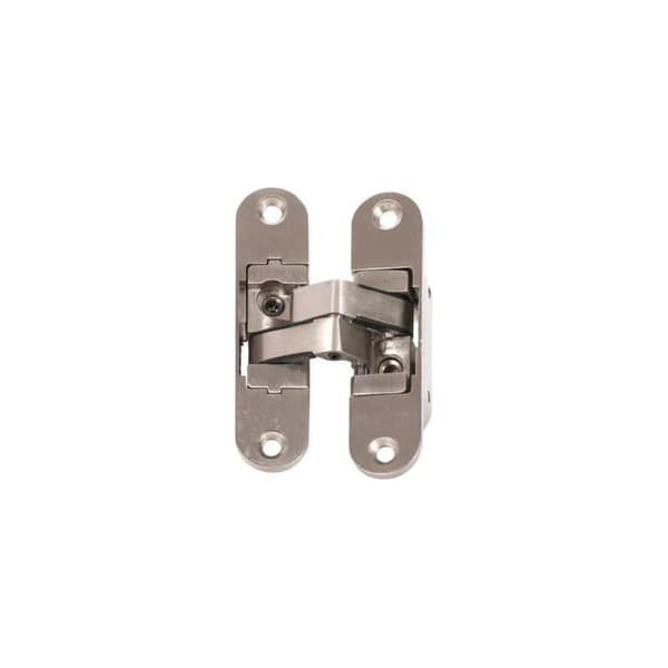 1 Usynlig hængsel \"KLOSE besser\" - 3D aluminium. Satin rustfrit stål farve. Venstre