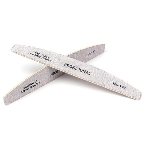 100 stk. Archos Grå Træ Negle Buffere 100/180 Professionel til Manicure og Pedicure Dobbeltsidet Neglebuffer Negleforsyning