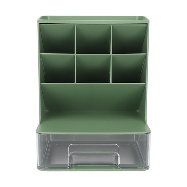 Storage Box Oblique Plug in Design Large Capacity Plastic Pen Holder Organizer Desk Storage Rack Clear Green