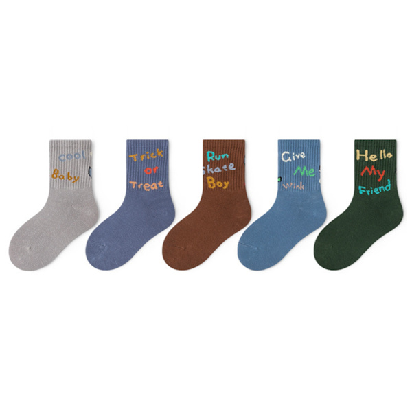 Barn Mid Tube Strumpor Mjuka Andningsbara Sömlösa Pojk Mid Calf Strumpor för Höst Vinter XL (9-12 År Gamla 7,9-9,1in)