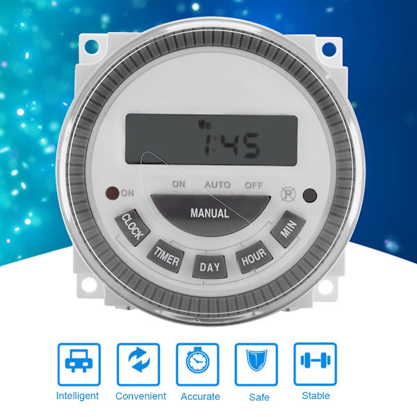 16A 7 Dagars Veckovis Programmerbar Digital Timer Tidsrelä Switch Utgång (220V 16A TM-619H-2)