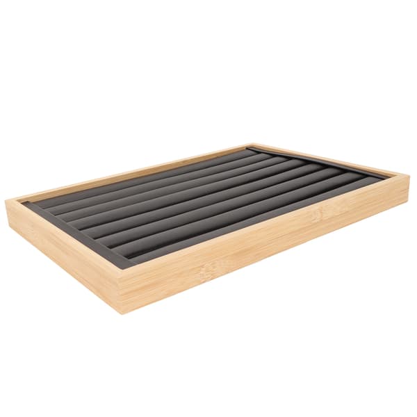 Stabelbar Smykkeskuffe Organizer Opbevaring Display Showcase Holder Boks 7 Linjer Sort