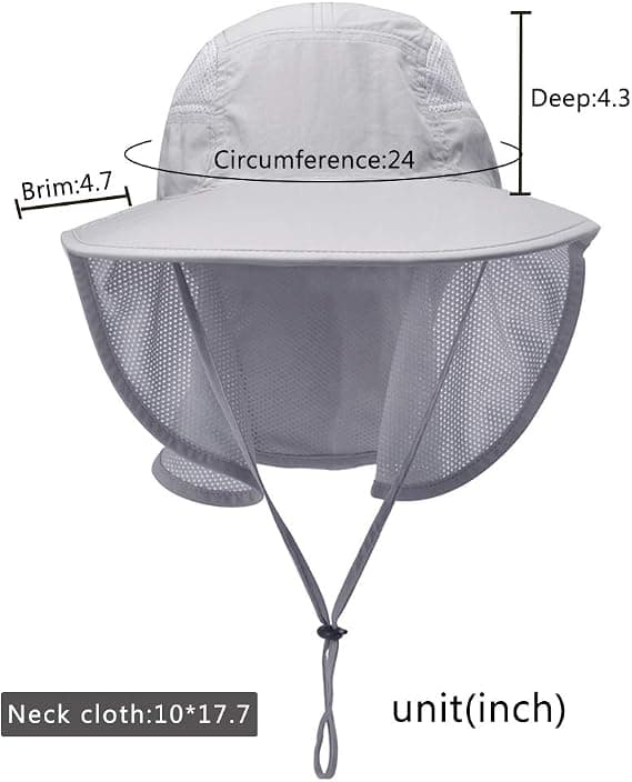 Unisex UV Protective Sun Hats for Outdoor Activities with Neck Flap