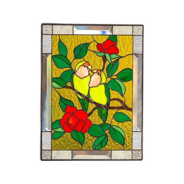 Stained Glass - Hummingbird-ikkuna riippuva - Keltainen 7,8 tuumaa