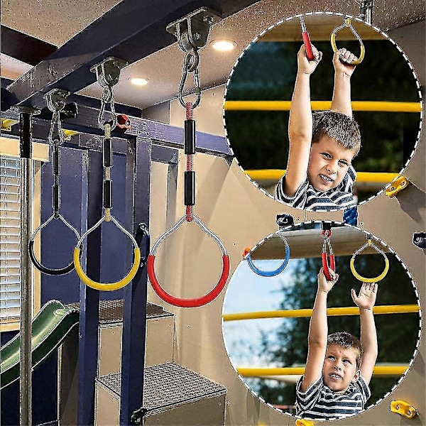 Gymnastikringar - Färgglatt 4-pack för Utelekset & Lekplatsutrustning