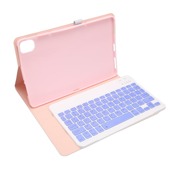 Mini trådløst tastatur 11 tommer vanntett ultratynn stille skriving bærbar tastatur med skinndeksel for Pad5 Pro5 rosa