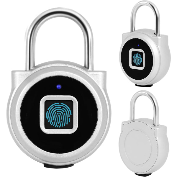 Kozyone Smart Keyless Fingerprint Hänglås - Bluetooth, USB Uppladdningsbart, Remote Authorization, IP65 Waterproof - för iOS/Android