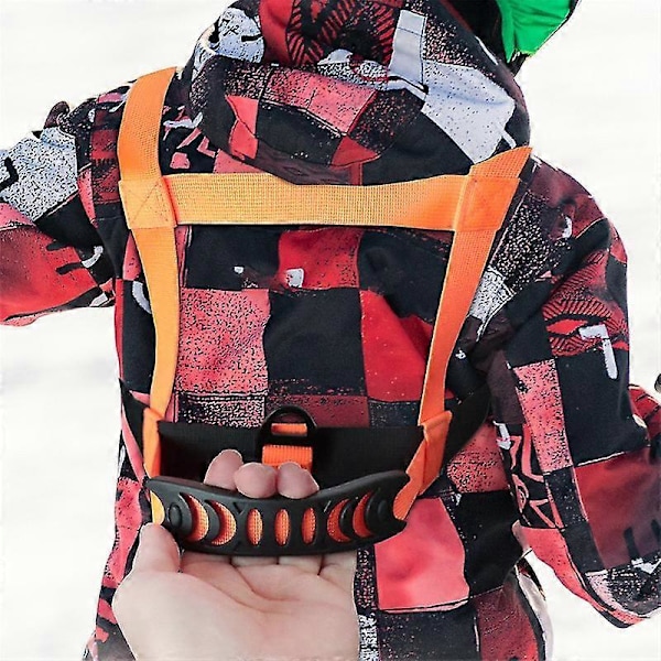 Ski- og snowboardsele til børn - Træningsline til at lære dit barn det grundlæggende i skiløb og snowboarding - JRCN orange
