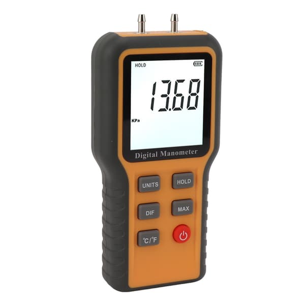 Motor Digital Manometer Differentialmåler Højpræcision Dobbeltport HVAC Gastester Lufttryksmåler
