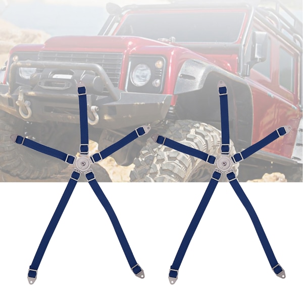 2PCS Simulerad förarsätesbälte Säkerhetssimuleringsrem för Axial 1/10 90018 RC Course TruckBlå