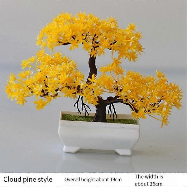 2 stk. Kunstig Plante Bonsai Plast Liten Tre Potteplante Blomst Pottepynt kompatibel med Hjem Rom Bord