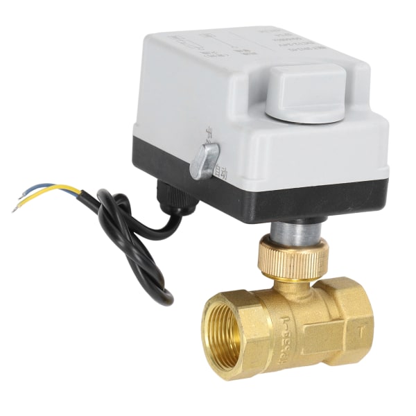 Motoriserad kulventil elektrisk 2-vägs normalt stängd manuell automatisk DN20 DC12V~24V