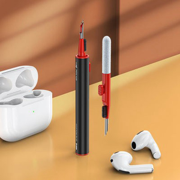 Bluetooth Earbuds Cleaning Pen Multifunktionshörlurar Case Rengöringsverktyg för IOS Earbuds 3 Svart