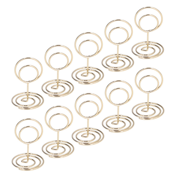 10 stk bordnummerholder Praktisk Praktisk Rund base Pålitelig Holdbar Stabil Elegant Stil Hjemmedekorasjon Gull