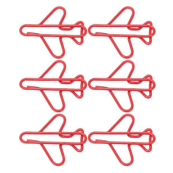 100 stk. flyformede papirclips Rustforebyggende pletteringsproces Sød papirclips til scrapbogskortfremstilling rød