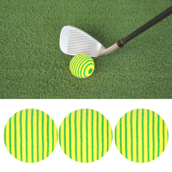 50 ST EVA Lätt, slitstark inomhusövning Stripe Golf Skumboll Färgglad Pet Cat Underhållning Leksaksbollar Gul Grön/2 Färger Stripe Ball