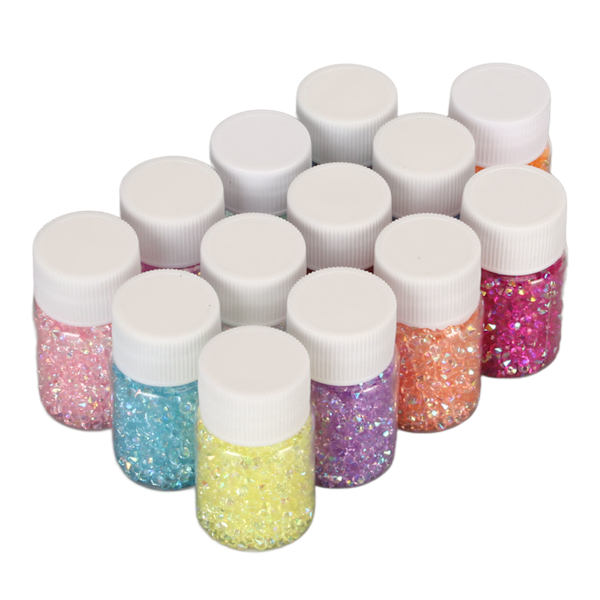 13 farver Nail Rhinestone DIY Farve Plating Process Farveægte spids Ryg Små Rhinestones til bryllupsborde Banketborde