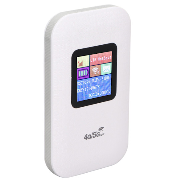 4G WiFi Router Hvid Micro Card Slot Op til 10 brugere 1,44 tommer LED Display 2100mAh batteri 4G LTE Router til telefon PC Tablet