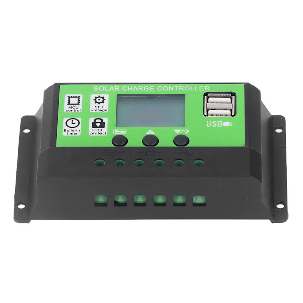 Justerbar parameter intelligent solcellsladdningsregulator med LCD-display 12V 24V adaptiv 10A