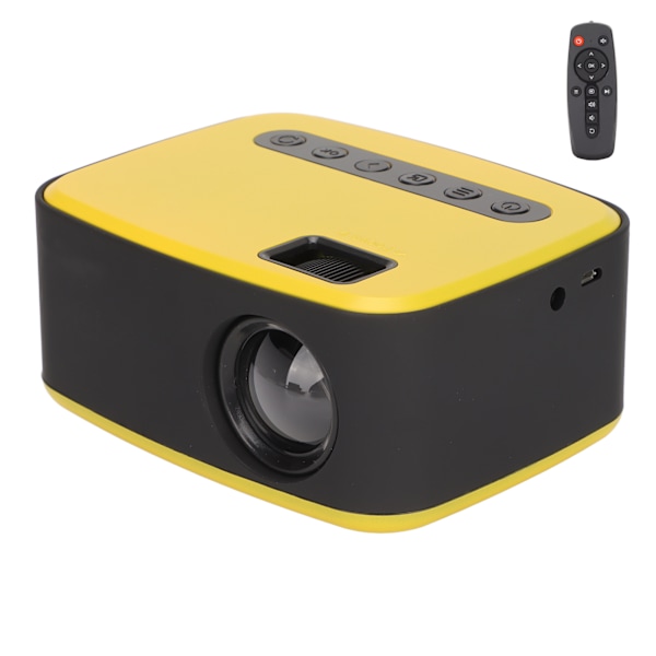 Miniprojektori 1920x1080P Mikro-USB-liitäntä 2W Kaiutin Musta Keltainen Kannettava Projektori Älypuhelimeen AV 100-240V EU-pistoke 100-240V