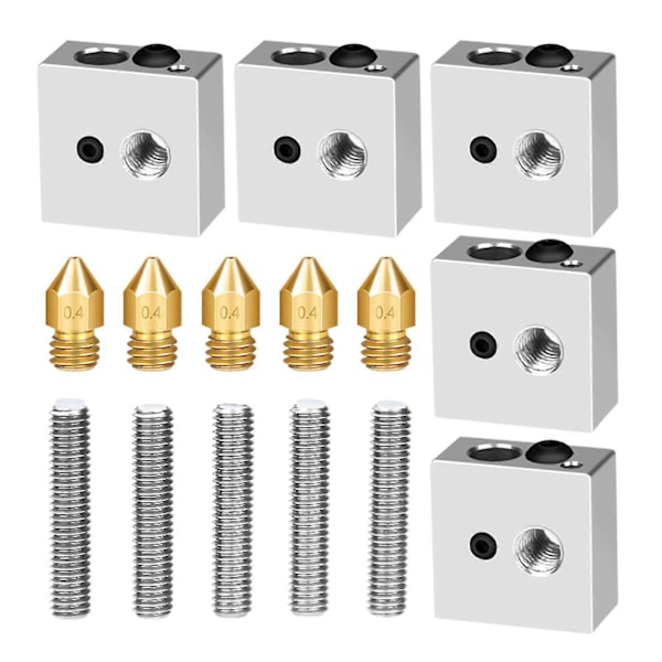 Extruder + Halsrör och Mässing Extruder Munstycke och Värmeblock Hotend För Mk8 Makerbot Anet A8 3D-skrivare Zekai