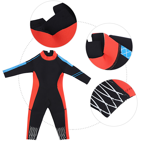 2,5 mm børnedykkerdragt Børnesvømmedragt til snorkling Drifting Swimmingblack orange kant S