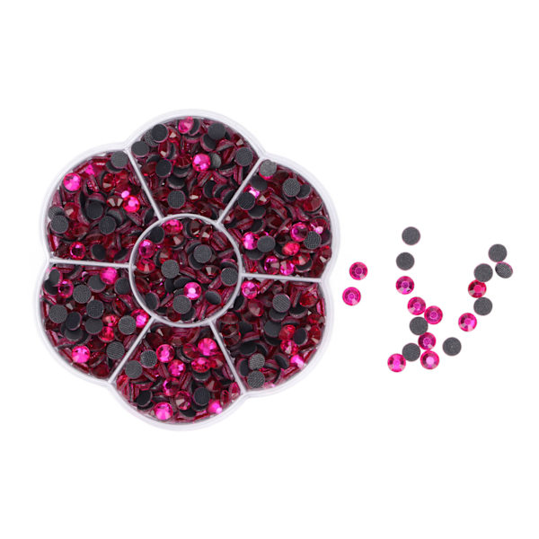 1000 stk. Rhinestones Glas DIY Dekorative Neglekunst Tilbehør til Tøj SkoJM201 Pink