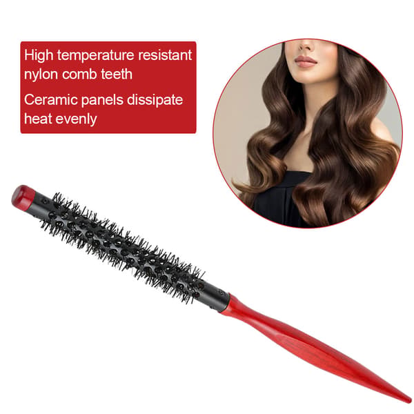 Rullekam Tre Spiss Håndtak Nylon Bust Hårstyling Børste Kam9