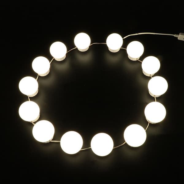 LED Pære Spejl Lys Vanity USB Touch Switch Spejllampe Sæt Linse Forlygte Pærer Sæt 14 Pærer