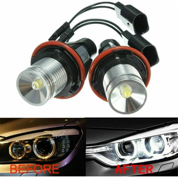 Pari 8000K valkoisia LED Angel Eye -merkkivalopolttimoita E39 E53 E60 E63 E64 E66 E87 5 6 7 X3 X5 -malleihin
