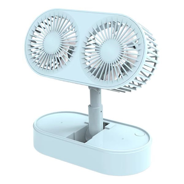 Double Motor Folding Tabletop Fan Rotating Cooling Fan 3 Speed Portable USB Rechargeable Desk Fan for Home Kitchen Outdoor Camping