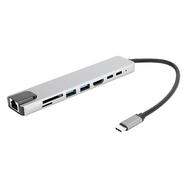 8-i-1 TypeC til 4K for HDMI Docking Station Adapter Hurtigoplader Dockingstation