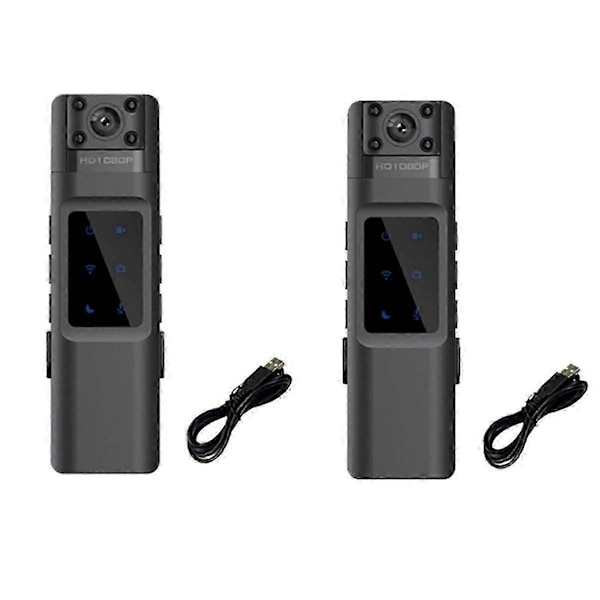2 st HD 1080P Minikamera, Smidig Ryggklämma Mörkerseende Inspelare, Portabel Bärbar Videoinspelare
