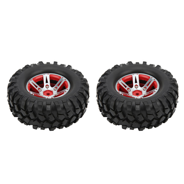 2 stk 1,9 tommers 96 mm gummihjul med aluminiumsfelger for Axial SCX10 1/10 RC Crawler CarRed