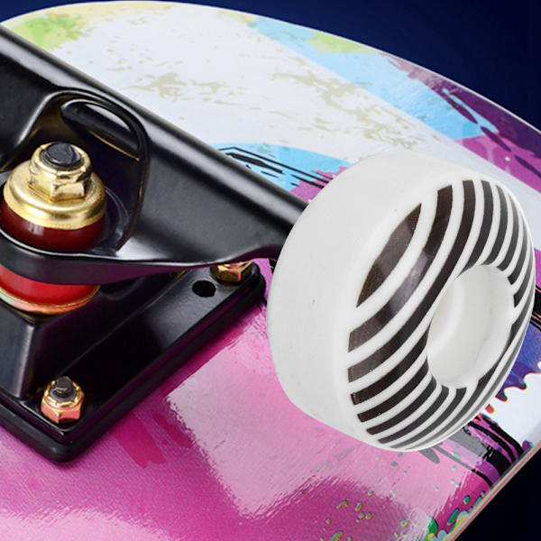 4 STK 95A PU hvid stribe 52x30 mm skateboard dobbelt vippehjul nedhastighedsglidehjul