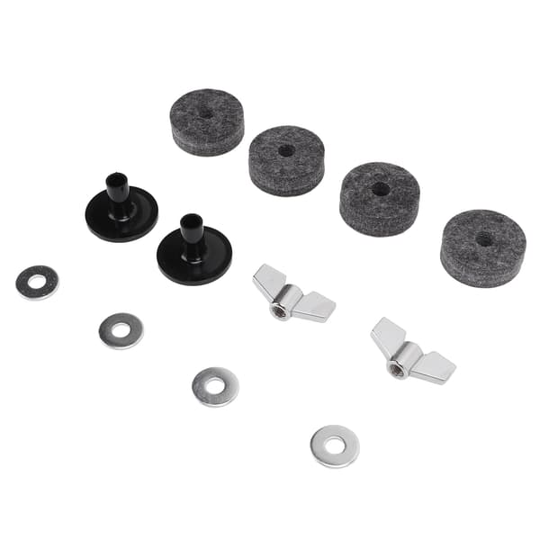 12 kpl symbaalin korvaustarvikkeet huovat holkit 4 cm hi hat -kytkinkuppi siipimutterit aluslevy (harmaa)