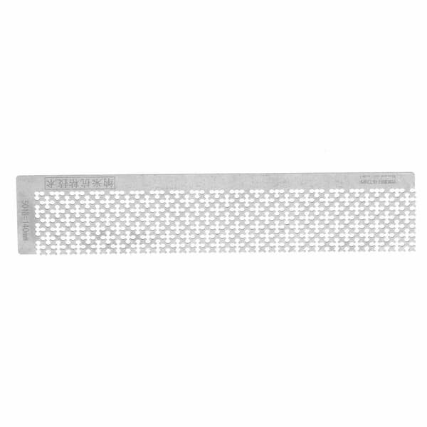 Rhinestone Maleri Lineal Rustfrit Stål Tomme Gitre Punkt Borepen Lineal til 5D DIY 140MM