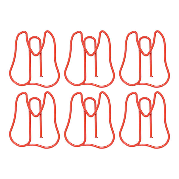 100 STK Papirklips Metall Multifunksjonell Papir Memo Bærbar Kontorklips for Document Red