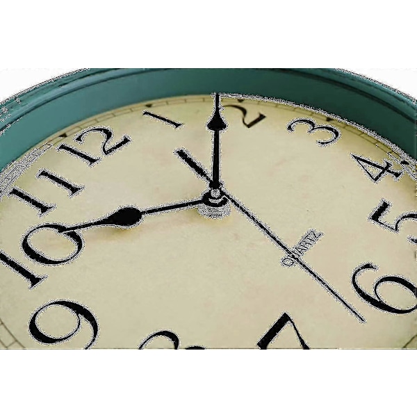 Stille Rundt Retro Quartz Væg Ur uden Tiklyd (30 cm) - Ny SZJR Turkis
