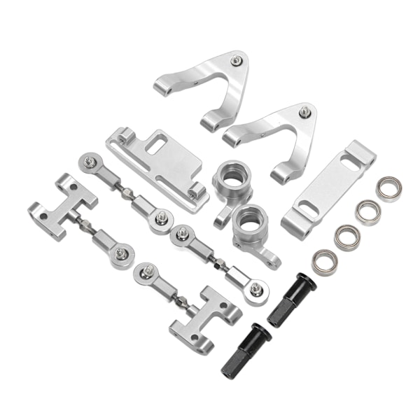 RC Aluminium Övre Nedre Upphängningsarm Styrkopp Hex Adapter Metalltillbehör Set för WPL D12 RC BilSilver