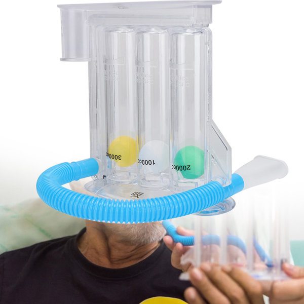 Djupa andning Lungträningsincitament Spirometer Andningsmätningssystem Typ B 3 bollsug och blås