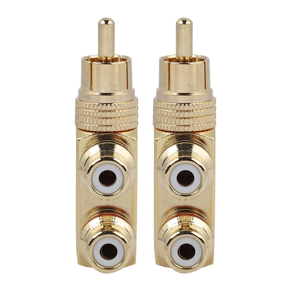 2 STK AV-splitterstik RCA-han til 2-hun Audio Video Adapter-stik