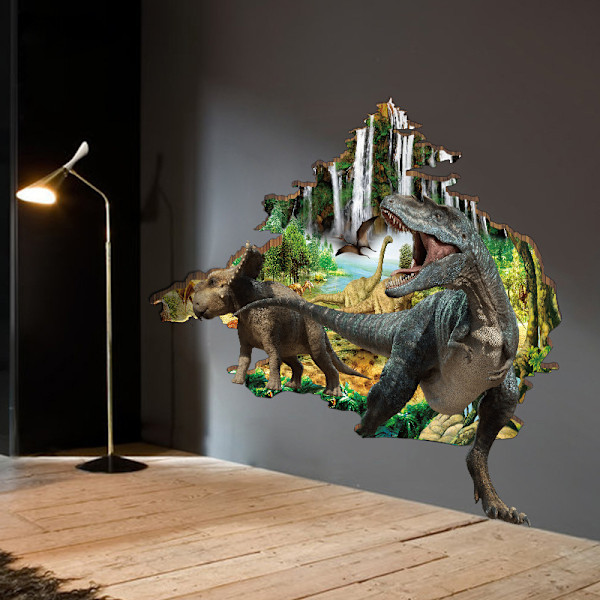 3D dinosaurie väggklistermärken DIY barnrum väggbakgrundsdekor