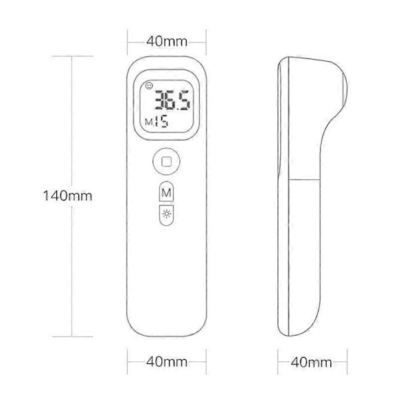Beröringsfri digital infraröd termometer för pannan, professionell, LCD-display med febervarning, för barn och vuxna