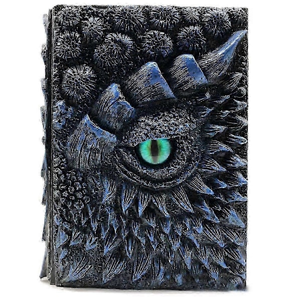 A5 Retro Anteckningsbok med Resin Omslag, 3D Drakrelief, Deluxe Animerad Drakbok för Heminredning,