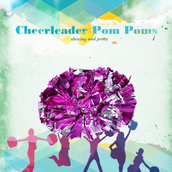 Cheerleader Aerobics Pom Poms Pompoms för Dansfest Skolidrottstävling Rose Silver Rose Silver